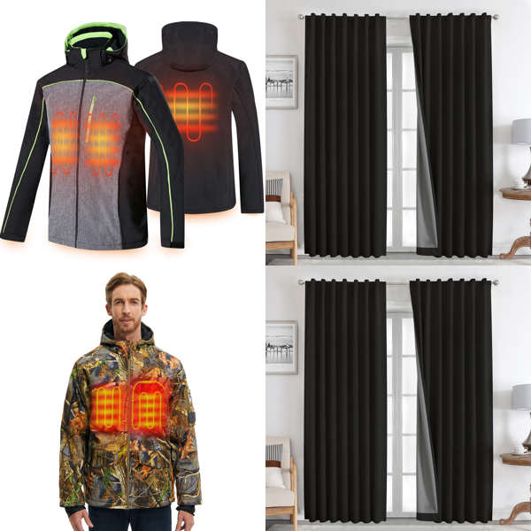 Source photograph for Pallet – Mixed Goods – Heated Jackets, Curtains, Women's Dresses, Hiking Trousers