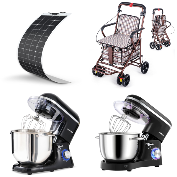 Source photograph for Pallet – Mixed Goods – Solar Panels, Stand Mixers, Shopping Trolleys, Full-Length Mirrors