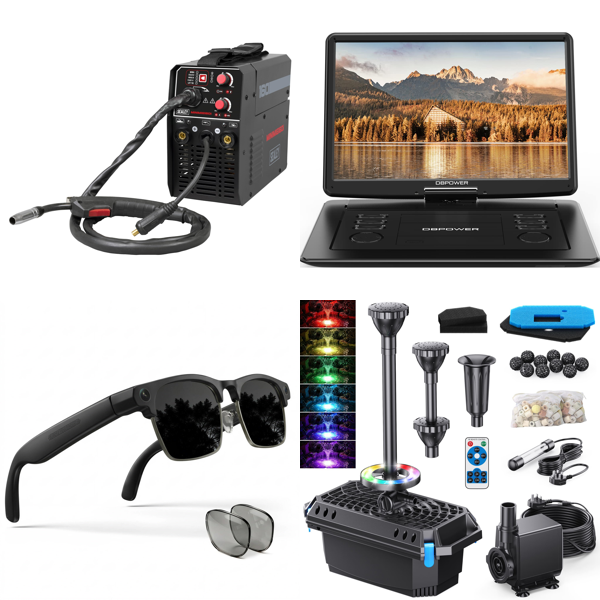 Source photograph for Pallet – Electronics & Garden Tools – Inverter Welder, Smart Glasses, Portable DVD Player
