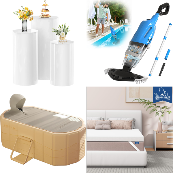 Source photograph for Pallet – Home & Garden – Display Stands, Bathtubs, Pool Vacuums, Blinds, Fencing Mesh