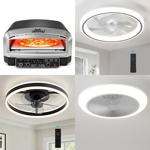Source photograph for Pallet – Kitchen Appliances & Lighting – Electric Pizza Ovens, Ceiling Fans, LED Light Fixtures