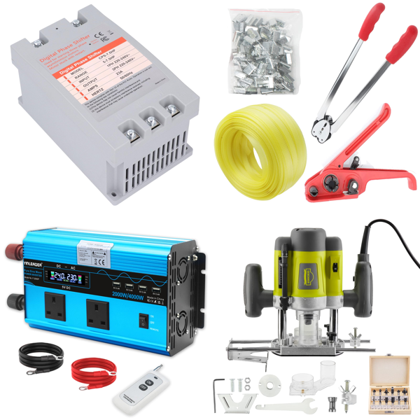 Source photograph for Pallet – Power Tools – Phase Converters, Inverters, Routers, Jigsaws, Laser Levels