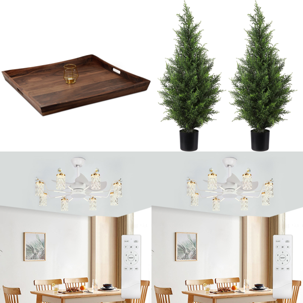 Source photograph for Pallet – Home & Garden – Serving Trays, Ceiling Fans, Decorative Plants, Pumps, Fuel Sending Units