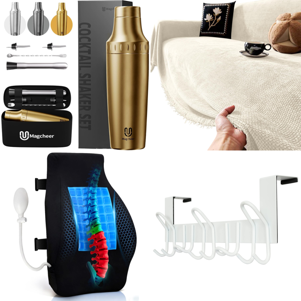 Source photograph for Pallet – Home & Fitness – Cocktail Shaker, Lumbar Cushion, Throw Blanket, Door Hooks, Pilates Set