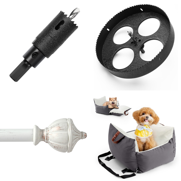 Source photograph for Pallet – Mixed Goods – Hole Saws, Drill Bits, Markers, Garden Covers, Curtain Poles