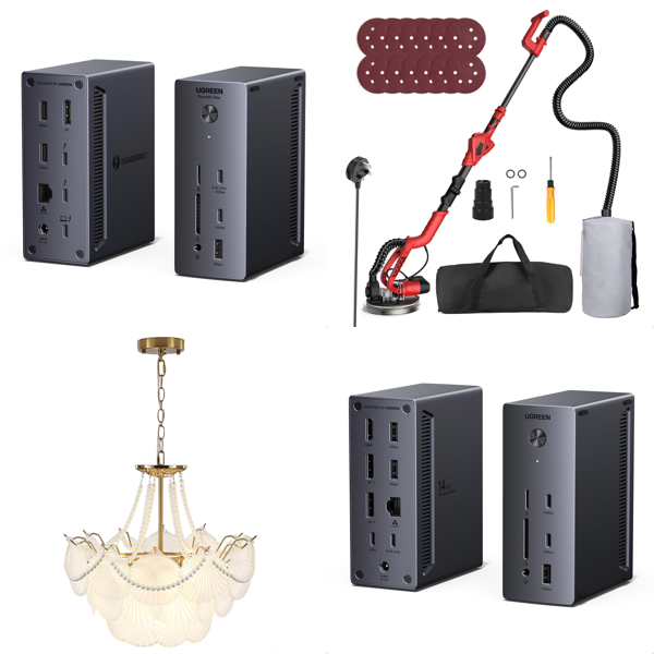 Source photograph for Pallet – Electronics & Lighting – Docking Stations, Network Switches, Charging Stations, Power Banks, Chandeliers