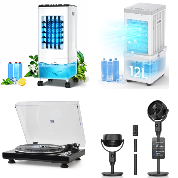 Source photograph for Pallet – Cooling & Home Appliances – Portable Air Coolers, Fans, Record Player, Makeup Mirrors, Dough Mixer