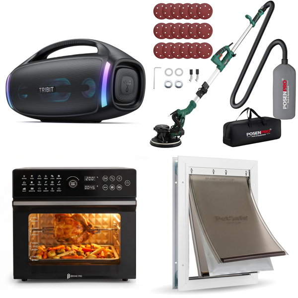 Source photograph for Pallet – Mixed Household Appliances – Bluetooth Speaker, Air Fryer, 3D Printer, Stand Mixer, Drywall Sander