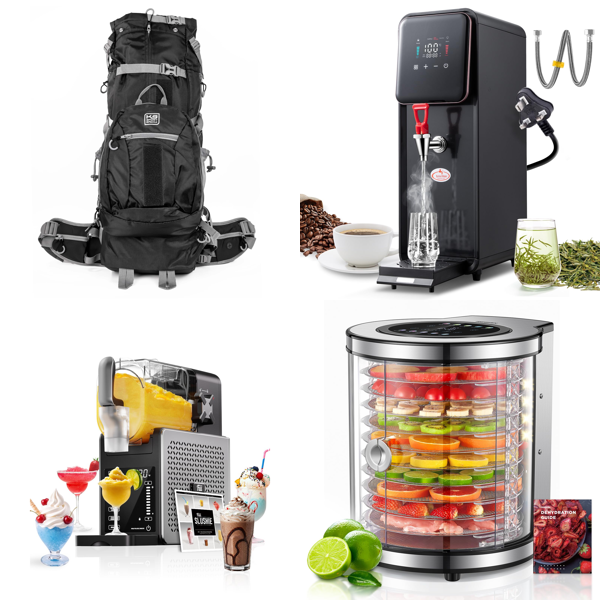 Source photograph for Pallet – Mixed Goods – Beverage Machines, Kitchen Appliances, Dog Accessories, Tools, Musical Instruments