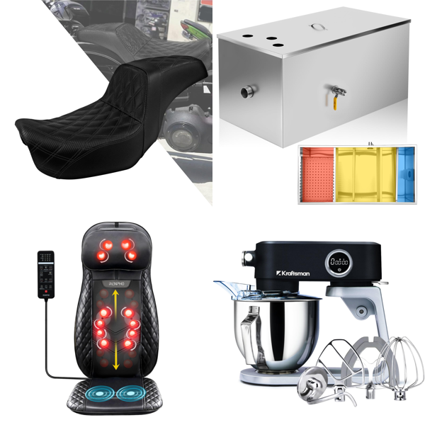 Source photograph for Pallet – Professional & Home Equipment – Massager, Sauna Tent, Stand Mixer, Drywall Sander