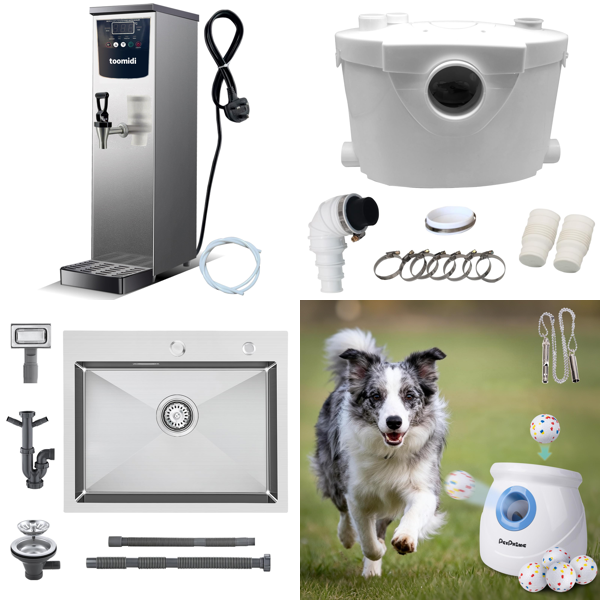 Source photograph for Pallet – Home Equipment – Hot Water Dispensers, Kitchen Sinks, Pumps, Pet Toys