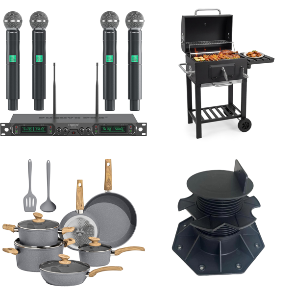 Source photograph for Pallet – Mixed Home & Garden – Microphones, Cookware, Barbecues, Heaters, Fans