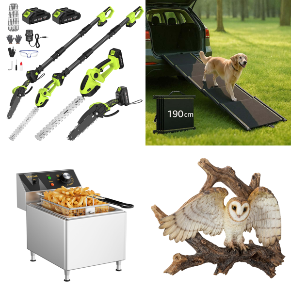 Source photograph for Pallet – Mixed Goods – Trimmer, Deep Fryer, Dog Ramp, Trolleys, Pizza Oven, Shower System, Utility Cart