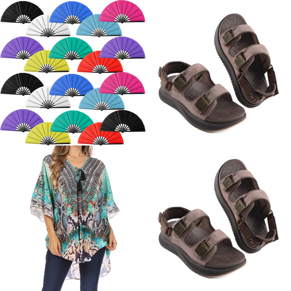 Source photograph for Pallet – Women's Footwear & Accessories – Sandals, Flip-Flops, Ankle Boots, Dance Hand Fans