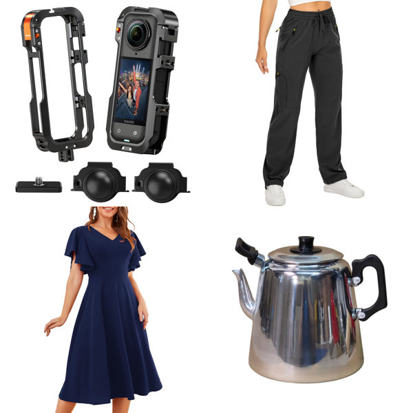Source photograph for Pallet – Mixed Automotive, Apparel & Home Goods – Cases, Dresses, Trousers, Teapots, Cables, Curtains, Clocks
