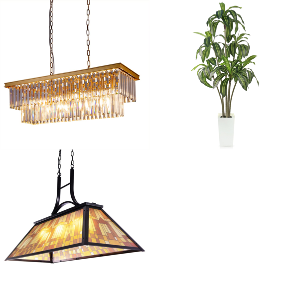 Source photograph for Pallet – Lighting & Decor – Crystal Chandeliers, Pendant Lights, Artificial Dracaena Tree