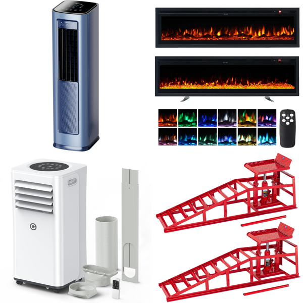 Source photograph for Pallet – Home Equipment – Portable Air Conditioners, Electric Fireplace, Car Ramps, Garden Storage Box