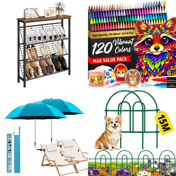 Source photograph for Pallet – Garden & Home Equipment – Shoe Racks, Parasols, Fence Panels, Paints