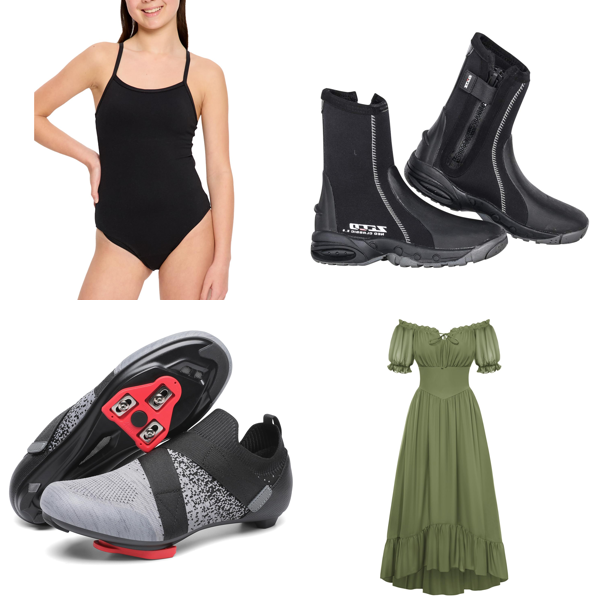 Source photograph for Pallet – Apparel & Sportswear – Women's Clothing, Swimsuits, Cycling Shoes, Neoprene Boots