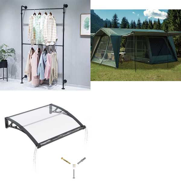 Source photograph for Pallet – Home & Outdoor Equipment – Garment Racks, Door Awnings, Camping Gazebo