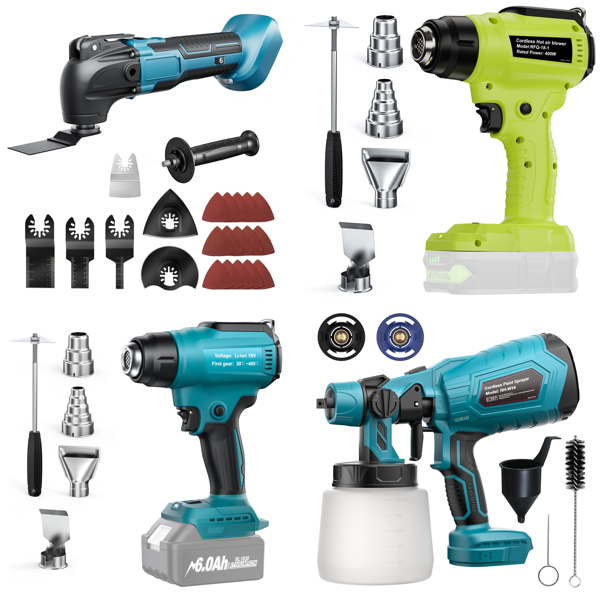 Source photograph for Pallet – Power Tools – Oscillating Multi-Tools, Heat Guns, Paint Sprayers, Sanders