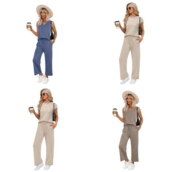 Source photograph for Pallet – Women's Two-Piece Sets – Summer Sets, Wide-Leg Trousers, Crop Tops, Assorted Sizes And Colours