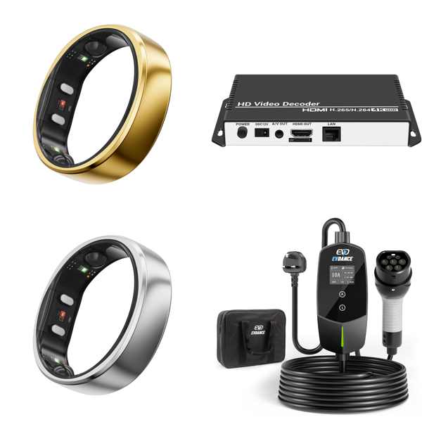 Source photograph for Pallet – Electronics & Equipment – Smart Rings, Video Decoders, Charging Cables, Wireless Monitors, Controllers