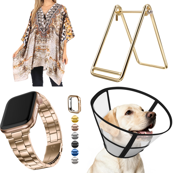 Source photograph for Pallet – Mixed Goods – Women's Clothing, Watch Straps, Dog Recovery Collars, Earphones, Garden Planter Liners