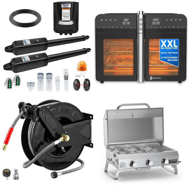 Source photograph for Pallet – Garden Equipment – Gate Openers, Hose Reels, Air Fryers, Barbecues, Gazebos