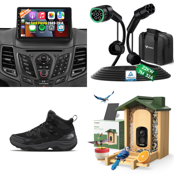 Source photograph for Pallet – Mixed Electronics & Equipment – Car Radios, EV Charging Cables, Voltage Converters, Bluetooth Speakers
