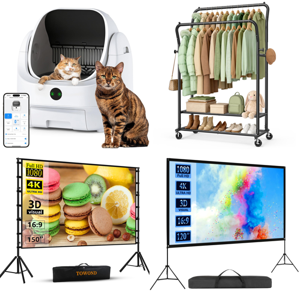 Source photograph for Pallet – Mixed Home & Leisure Goods – Projector Screens, Clothing Rails, Easels, Mirrors, Picture Frames
