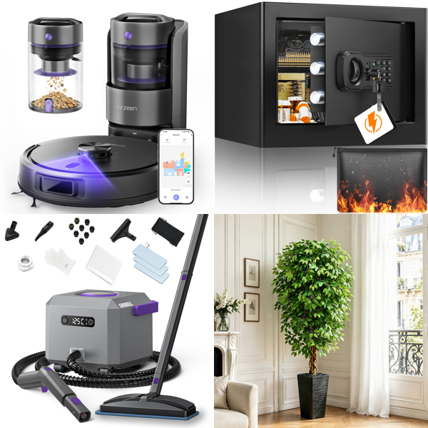 Source photograph for Pallet – Mixed Home Appliances – Robot Vacuums, Steam Cleaners, Safes, Ceiling Fans