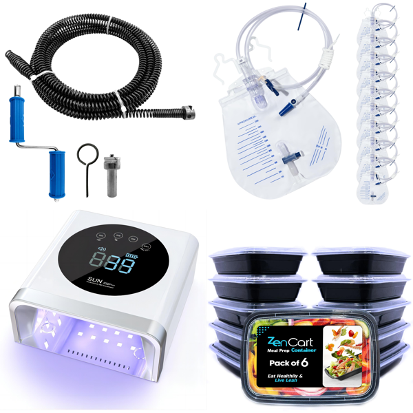 Source photograph for Pallet – Mixed Goods – Drain Snakes, UV Nail Lamps, Drainage Bags, Food Storage Containers