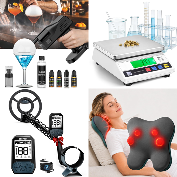 Source photograph for Pallet – Home & Garden – Metal Detector, Precision Scale, Massager, Garden Hose, Smart Door Lock