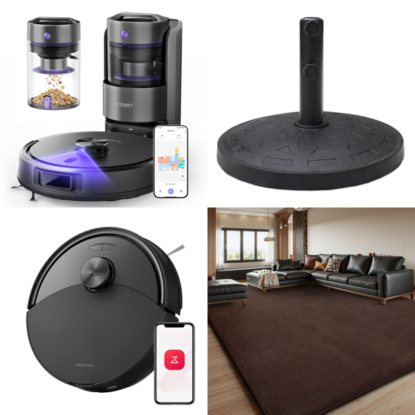 Source photograph for Pallet – Robot Vacuums & Homeware – Robot Vacuums, Rugs, Garden Tools, Furniture