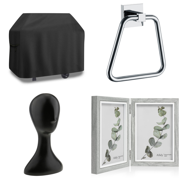 Source photograph for Pallet – Mixed Homeware – BBQ Covers, Towel Rails, Photo Frames, Decorative Wreaths