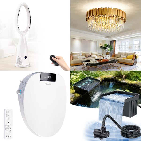 Source photograph for Pallet – Home, Office & Camping – Fans, Heaters, Bidet Seats, Chandeliers, Shredders, Awning Tents