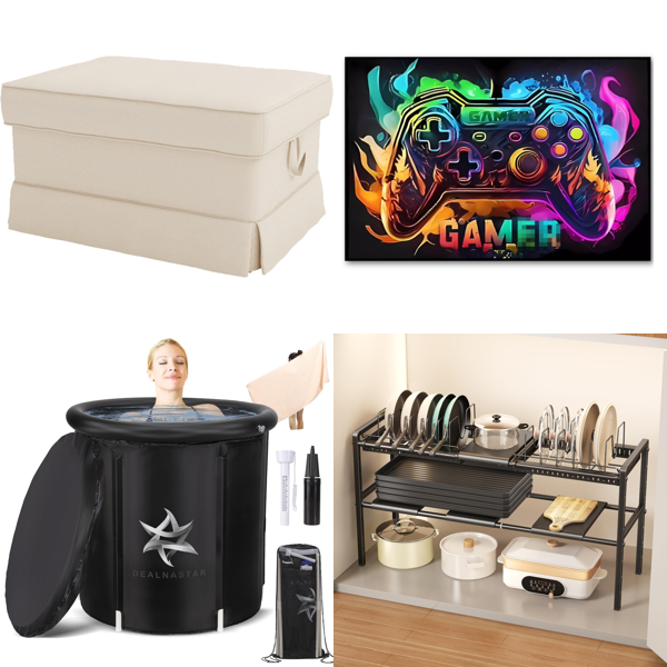 Source photograph for Pallet – Homeware – Sofa Cover, Inflatable Ice Bath, Kids' Rug, Pan Organiser