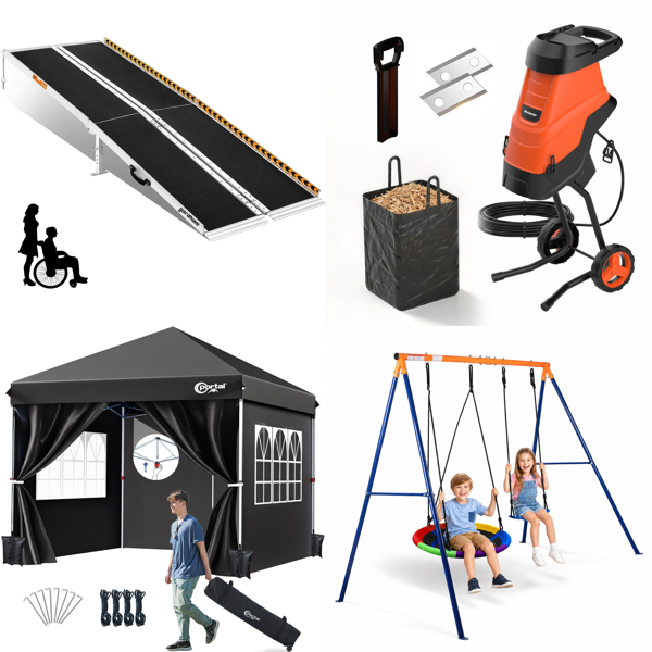 Source photograph for Pallet – Garden Equipment – Ramps, Gazebos, Garden Shredders, Swings, Flag Poles