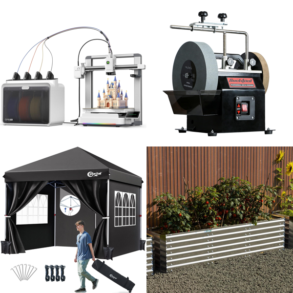 Source photograph for Pallet – Mixed Goods – 3D Printer, Gazebo, Grinder, Raised Beds, Pools, Dinnerware, Parasol Bases
