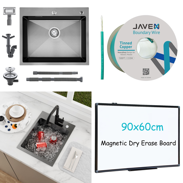 Source photograph for Pallet – Kitchen, Garden, Office – Stainless Steel Sinks, Robotic Mower Wire, Magnetic Whiteboards