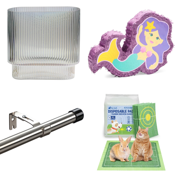 Source photograph for Pallet – Homeware – Vases, Curtain Rods, Party Decorations, Pet Training Pads, Cleaning Accessories