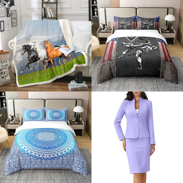 Source photograph for Pallet – Home Textiles & Apparel – Duvet Covers, Blankets, Women's Suits, Blazers, Rugs