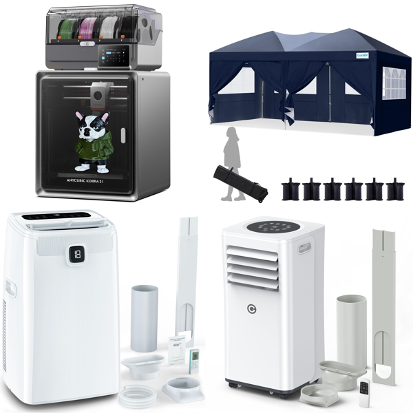 Source photograph for Pallet – Mixed Goods – 3D Printers, Air Conditioners, Gazebos, Green Screen
