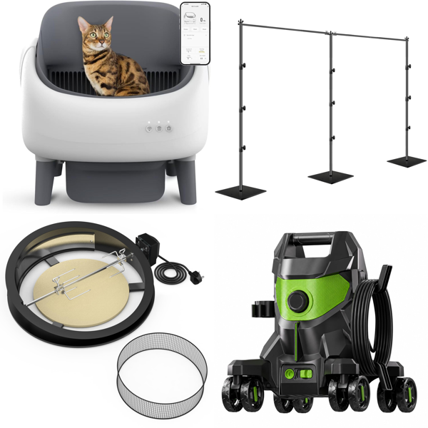 Source photograph for Pallet – Mixed Home & Garden Goods – Cat Litter Tray, Pressure Washer, Hedge Trimmer, Hob, Safe