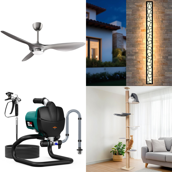 Source photograph for Pallet – Home & Garden – Ceiling Fans, Paint Sprayers, Outdoor Lighting, Cat Trees, Espresso Machines