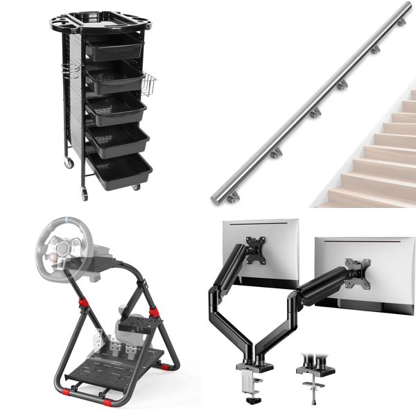 Source photograph for Pallet – Mixed Goods – Salon Trolleys, Monitor Arms, Extension Leads, Laptop Desks