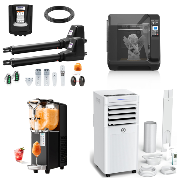 Source photograph for Pallet – Mixed Goods – 3D Printer, Air Conditioner, Slush Machine, Kitchen Sink, Paint Sprayer