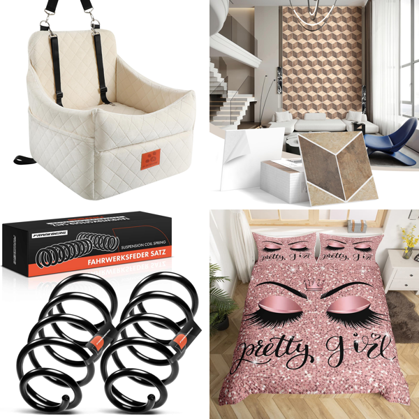 Source photograph for Pallet – Mixed Goods – Automotive Parts, Home Textiles, Pet Accessories, Electronics