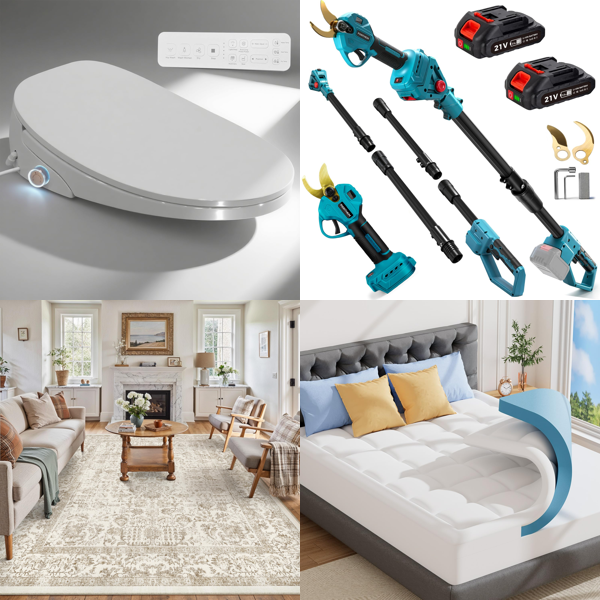 Source photograph for Pallet – Home & Living – Smart Bidet Seats, Vintage Rugs, Electric Pruning Shears, Mattress Toppers, Commode Chairs, Dog Beds